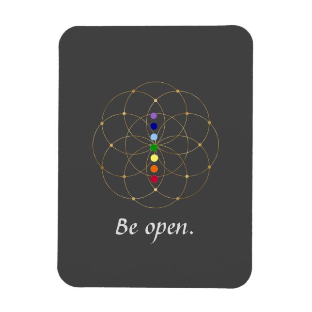 Imán Sé abierto Chakra y semillas de la vida (Vertical)