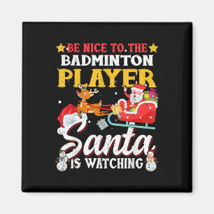 Imán Sé Agradable Con El Jugador De Badminton, Santa, Q