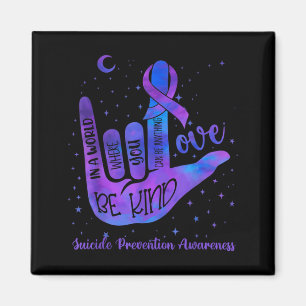 Imán Sé Amable Amor Tie Dye Señal de Mano Prevención