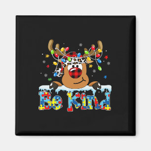 Imán Sé amable reno rojo rompecabezas de autismo concie