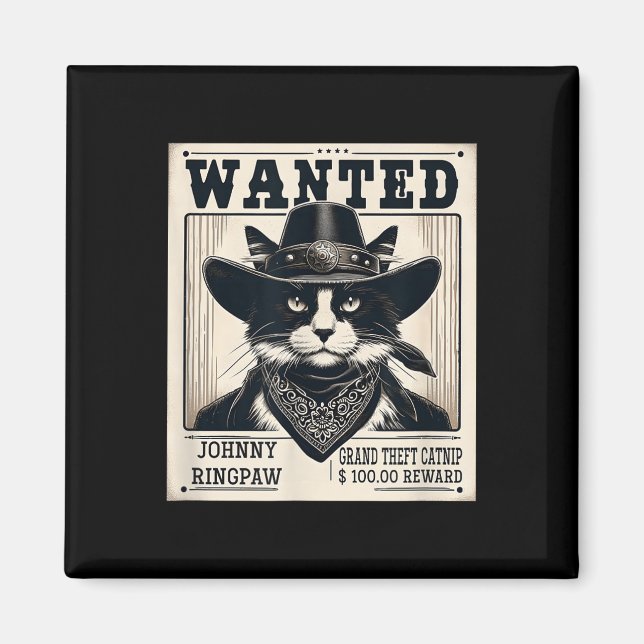 Imán Se busca macho de vaca de gato occidental (Frente)