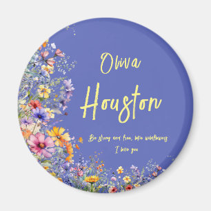 Imán Sé fuerte y libre, como las flores silvestres   Fl