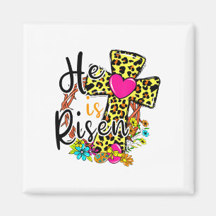 Imán Se Levanta Día De Pascua Jesús Leopardo Floral Ado