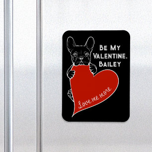 Imán Sé mi Bulldog francés de San Valentín con un coraz