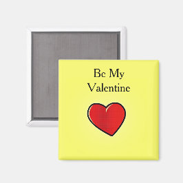 Imán Sé mi corazón rojo valentino en amarillo