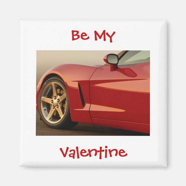 Imán Sé mi Corvette rojo de San Valentín (Frente)