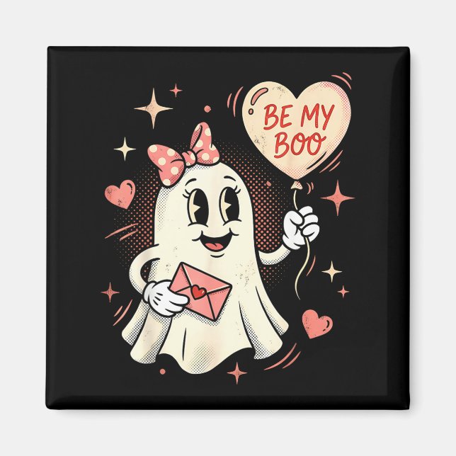 Imán Sé mi fantasma de corazón globo valentín carta de  (Frente)