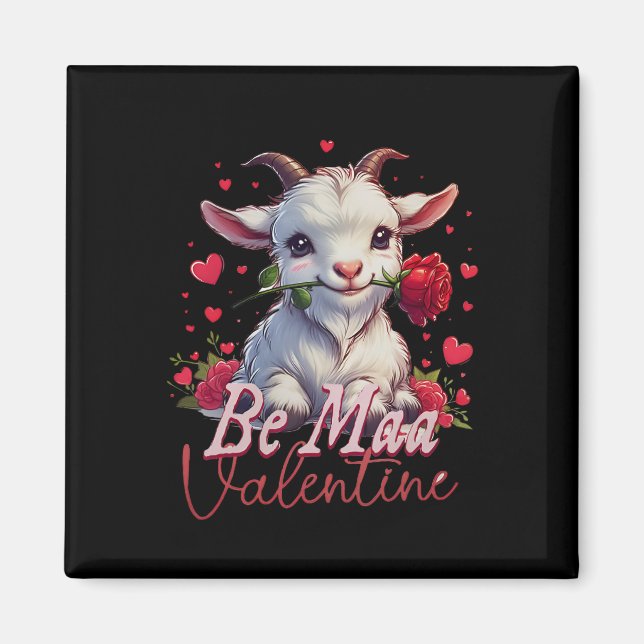 Imán Sé mi valentín cabra corazón linda cabra feliz val (Frente)