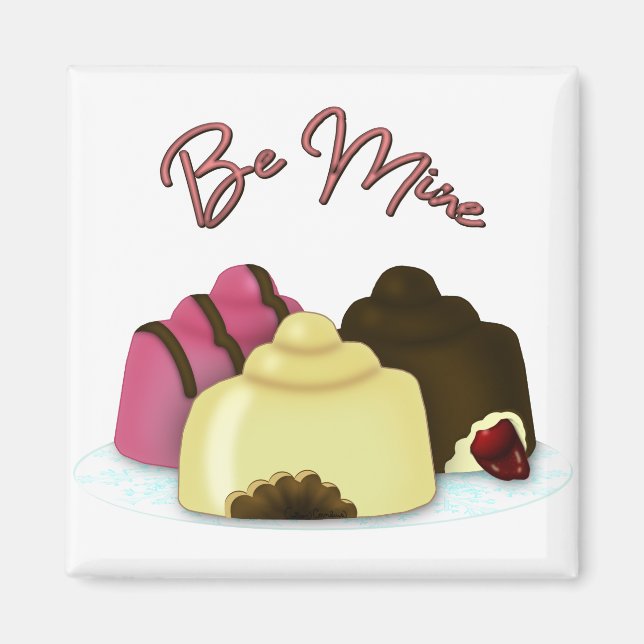 Imán Sé Mío Caramelo del Día de San Valentín (Frente)
