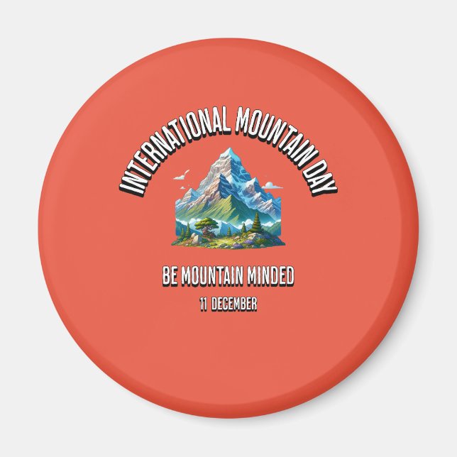 Imán Sé Montañoso. Día Internacional de las Montañas. (Frente)