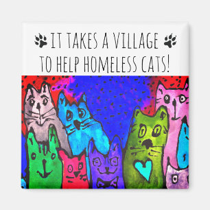 Imán Se necesita un pueblo para ayudar a los gatos sin
