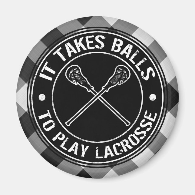 Imán Se Necesitan Bolas Para Jugar Lacrosse Magnet (Frente)