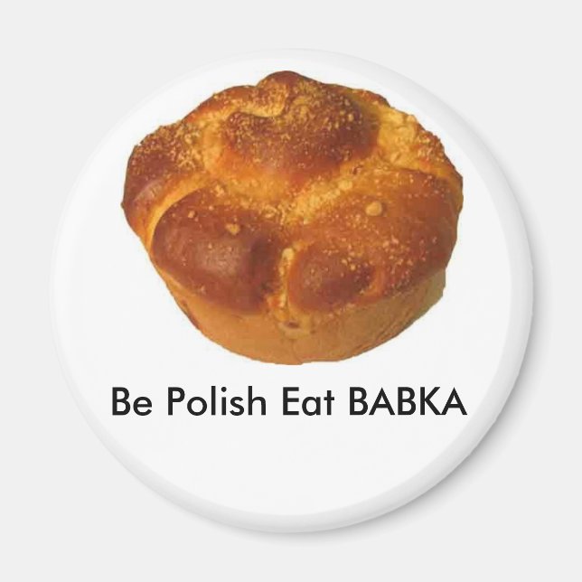 Imán Sé polaco comiendo BABKA MAGNET (Frente)