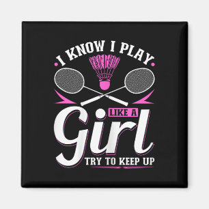 Imán Sé Que Juego Como Una Badminton Chica Intentar Seg