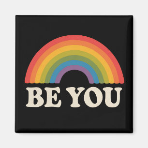 Imán Sé tú Orgullo gay lésbico LGBTQ aliado Arcoíris Re