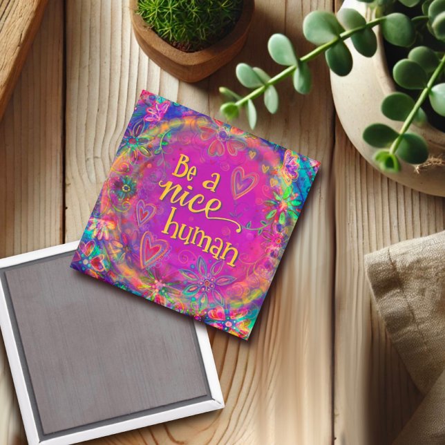 Imán Sé un buen humano amable, inespiritualidad púrpura (Subido por el creador)