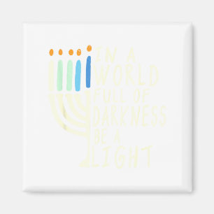 Imán Sé una luz Feliz Hanukkah Menorá Regalo Judío _3