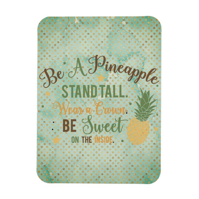 Imán Sé una palabra de arte de piña (Vertical)