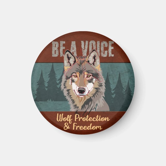 Imán Sé una voz - Protección de lobos y libertad (Frente)