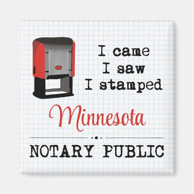 Imán Se Vio La Señal De Notario Público Minnesota (Frente)
