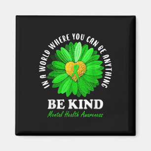 Imán Sea amable con la Cinta Verde Sunflower Mental Hea