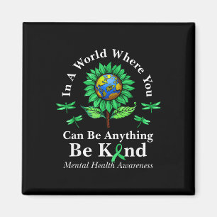 Imán Sea amable con la Cinta Verde Sunflower Mental Hea