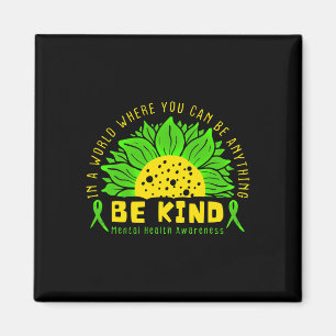 Imán Sea amable con la Cinta Verde Sunflower Mental Hea