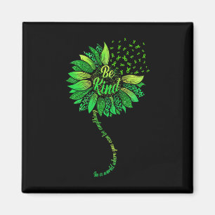 Imán Sea amable con la Cinta Verde Sunflower Mental Hea