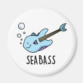 Imán Sea Bass Funny Bass Guitar Fish Pun