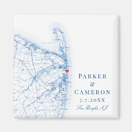 Imán Sea Bright New Jersey Map Elegant Wedding Favor