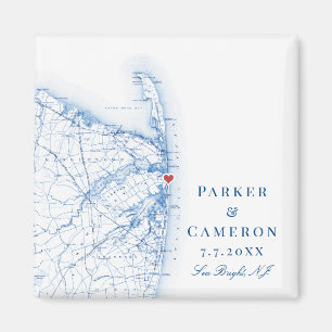 Imán Sea Bright New Jersey Map Elegant Wedding Favor