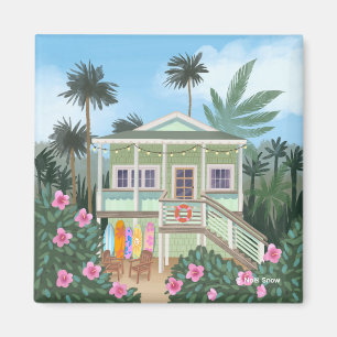 Imán Sea Foam Green Beach House