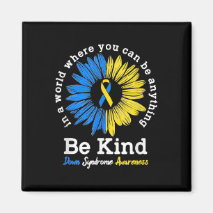 Imán Sea Kind Down Syndrome Awareness Ribbon Sunflower 