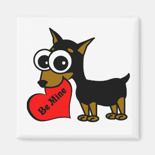 Imán Sea los míos Pinscher miniatura lindo