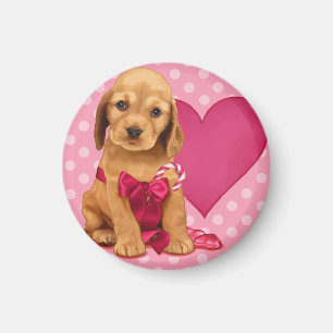 Imán Sea mi tarjeta del día de San Valentín cocker