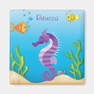 Imán Seahorse púrpura subacuático
