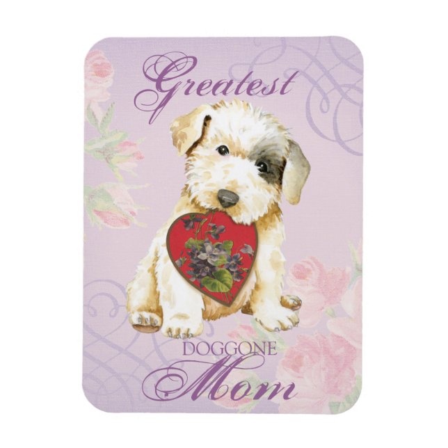 Imán Sealyham Terrier Heart Mom Magnet (Vertical)