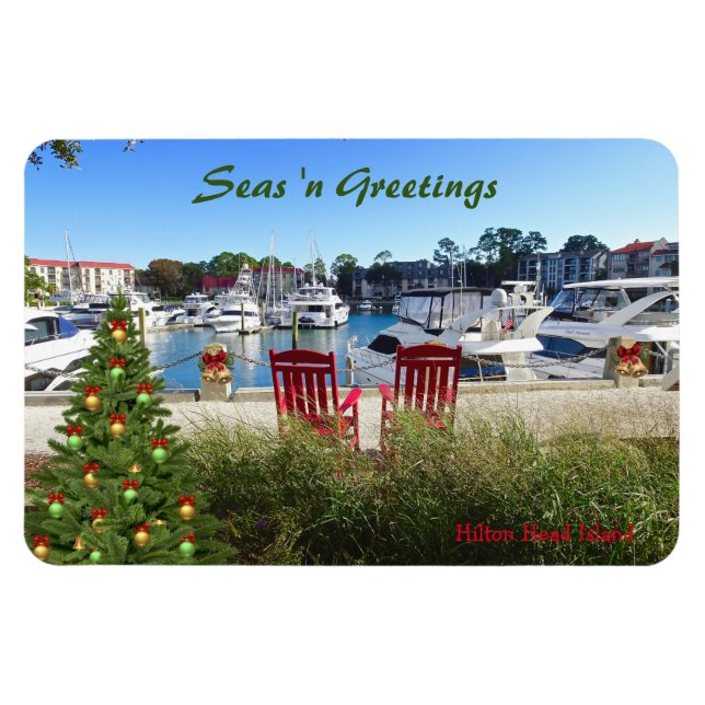 Imán Seas 'n Saludos Hilton Head SC Harbour Town (Horizontal)