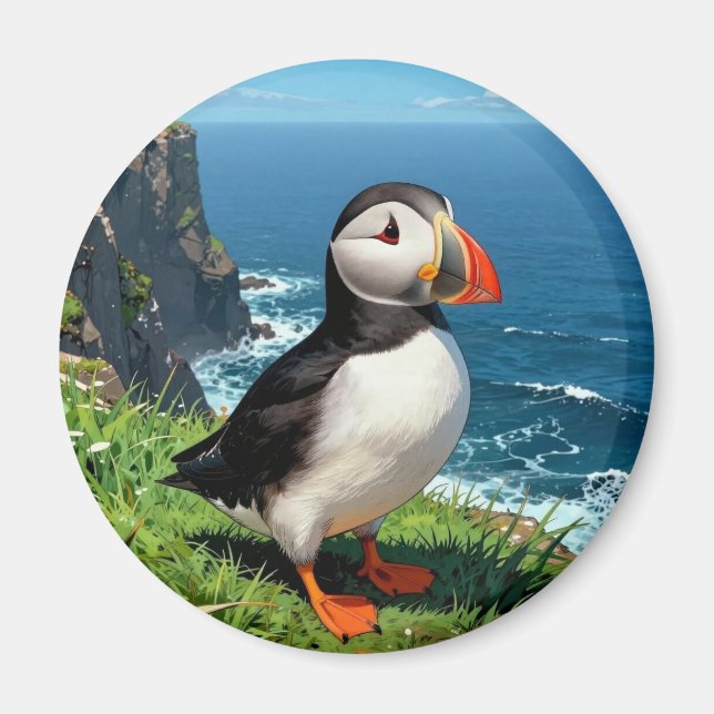 Imán Seaside Puffin Illustration   (Frente)