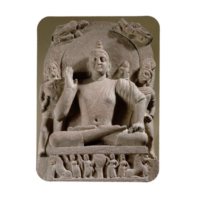 Imán Seated Bodhisattva, Mathura (arenisca roja) (Vertical)