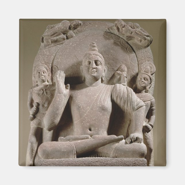 Imán Seated Bodhisattva, Mathura (arenisca roja) (Frente)