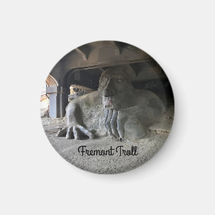 Imán Seattle Fremont Troll #1 Round Magnet