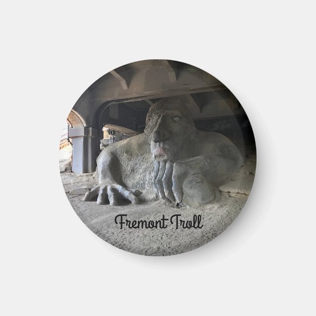 Imán Seattle Fremont Troll #1 Round Magnet (Frente)
