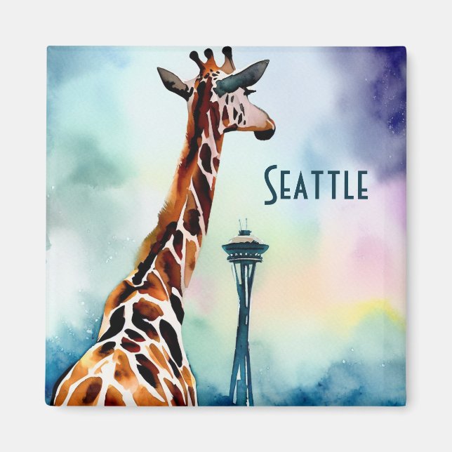 Imán Seattle Giraffe (Frente)