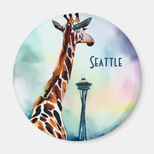 Imán Seattle Giraffe Magnet