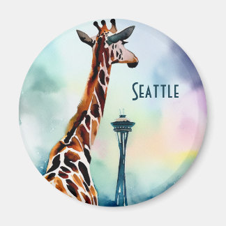Imán Seattle Giraffe Magnet
