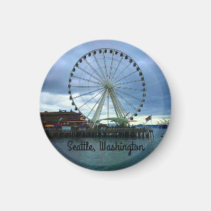 Imán Seattle Gran Rueda #2 Redondo Magnet