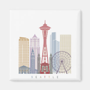 Imán Seattle Vintage Poster
