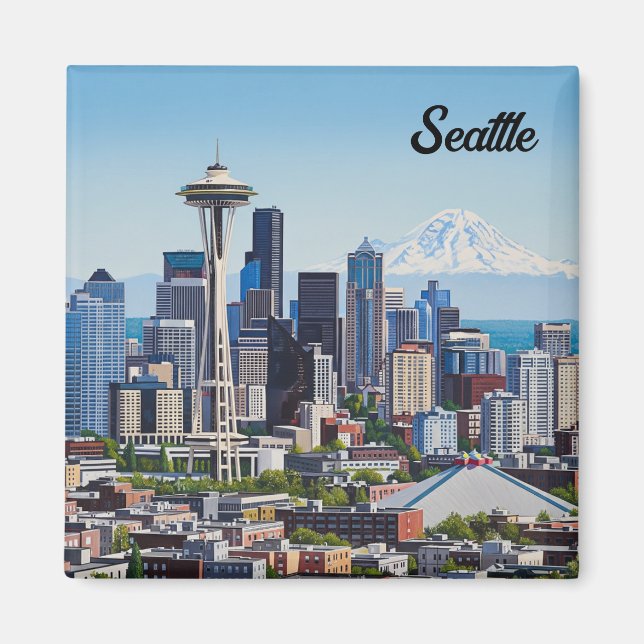 Imán Seattle Washington Mt Rainier (Frente)