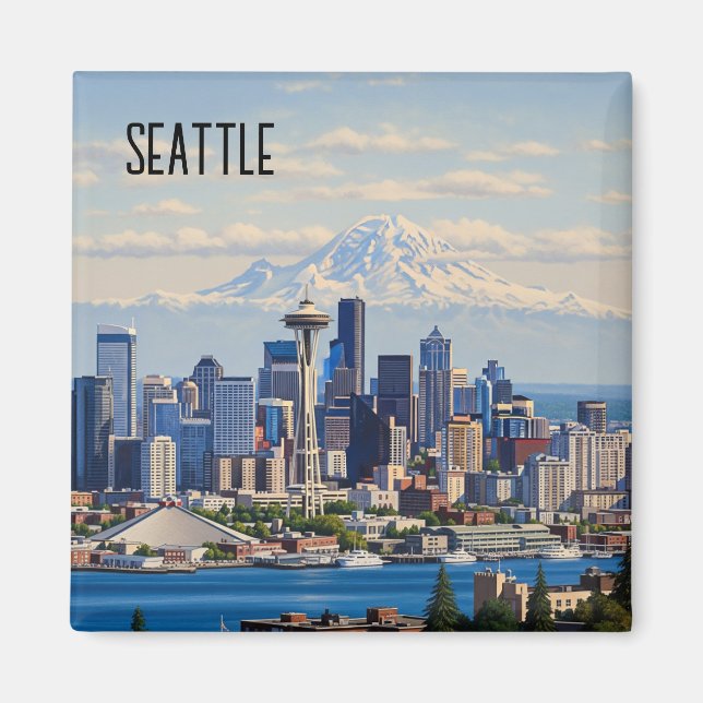 Imán Seattle Washington Mt Rainier (Frente)
